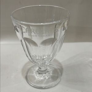 Carolans Irish Cream Whisky Glass Goblet Clear Ribbed Stemmed Drinkware Dining